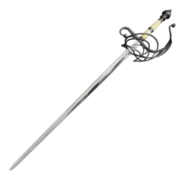 Épée en acier de Damas en gros, manche en bois de rose et laiton avec fourreau en cuir, idéale pour un cadeau – Épée de Damas