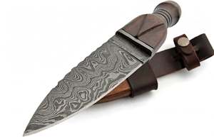 Handcrafted Damascus Steel Symmetrical Kitchen <b>Carving</b> <b>Knife</b> Wooden Sheath - Product Image 3