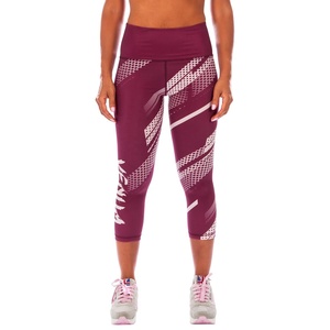 กางเกงโยคะพิมพ์ลายยืดหยุ่นสูงสำหรับผู้หญิง ผู้ผลิตแบรนด์ส่วนตัว โพลีเอสเตอร์ผสมสแปนเด็กซ์ 220 GSM กางเกงออกกำลังกายแบบซับลิเมชั่น - Product Image 1