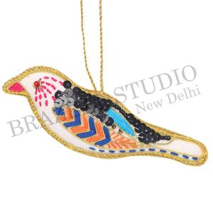 Adornos Navideños Personalizados de Terciopelo Satinado con Cuentas Bordadas a Mano, Ecológicos, de Brazeal Studio, Hilos Dorados de Fábrica - Product Image 1