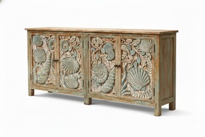 Most Demanded Coastal Carved Sideboard Cabinet For Dining Room And Living Room Furniture Available for Affordable Price - Product Image 3