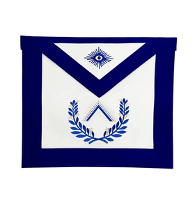 Worshipful Master Blue Lodge <b>Apron</b> <b>White</b> & Blue Premium Masonic Regalia Adjustable Belt - Product Image 1