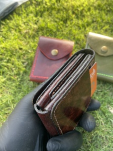 100% Handmade Vegetable Tan Leather <b>Wallet</b> – Hand Dyed Genuine Leather Minimal Card <b>Holder</b> by anwar - Product Image 2