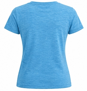 Women's Blue Short Sleeve Crew Neck <b>T</b> <b>Shirt</b> Solid Color Slim Fit Casual Jersey <b>Yoga</b> Top - Product Image 2