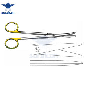 กรรไกร Mayo-Lexer ขนาด 16 ซม. / 6-1/4 นิ้ว ปลายทู่ ตรง สีทอง TC สำหรับผ่าตัดและทางการแพทย์ - Product Image 4