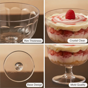 [Holar] Tazón de Plástico Transparente Vintage Hecho en Taiwán con Base Corta para Helados, Ideal para Catering, Buffet y Gelatería - Product Image 4