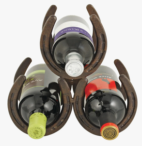 Trendy Metal Horseshoe Tabletop Wine Holder Minimalist Iron Display Stand <b>Shelf</b> for Modern Kitchen <b>Home</b> and <b>Bar</b> Decor - Product Image 1