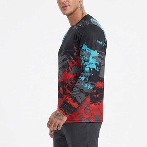 Camiseta de Manga Larga Estampada para Hombre 2025, para Motociclismo y Ciclismo de Montaña, de Secado Rápido y Transpirable, Cuello en V, 100% Poliéster - Product Image 2