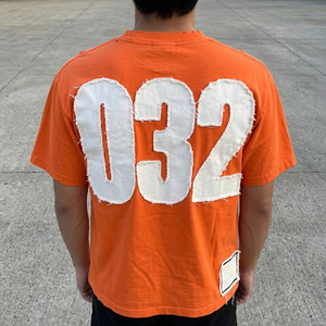 T-shirts brodés effet vieilli pour hommes, manches courtes, personnalisables, décontractés - Product Image 2
