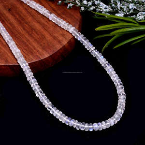 Natural Tanzanian <b>Moonstone</b> Smooth Rondelle Shape Beads 16 Inch 3-5.5 mm Gemstone Strand Used in Making Jewelry - Product Image 2