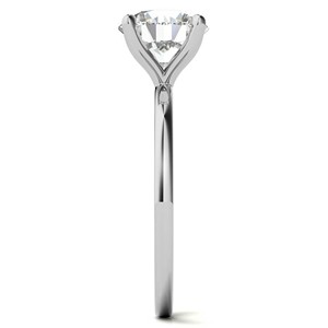 Anillo solitario de moissanita de corte redondo de 1.3 quilates, oro blanco macizo de 14K con engaste de garra, anillo de compromiso clásico para mujer - Product Image 5