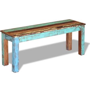 Banc multicolore en bois recyclé, mobilier de patio moyen et durable - Product Image 6