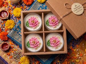 Decorative lotus Glass Soy Wax <b>Candle</b>-Luxury Home Decor for Gifting & <b>Long</b>-lasting Thanksgiving Gifts Scented <b>Candles</b> Bulk Price - Product Image 5