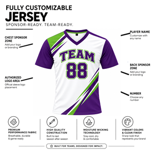 Maillot de baseball unisexe à col en V, manches courtes, impression sublimée, évacuation de l'humidité, 100% polyester, design personnalisé pour équipe adulte unisexe - Product Image 2