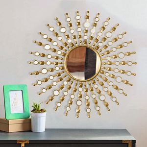 Linea Exports Inc Irregular Brass Framed <b>Wall</b> <b>Mirror</b> Minimalist Decorative <b>Mirror</b> for Home Interior - Product Image 6