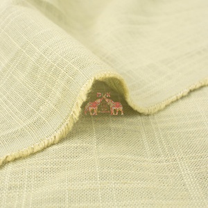 Tissu en coton slub uni, léger, teint, fait main, pour la confection de housses de coussin et de rideaux - Product Image 3