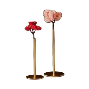 Juego de Jarrones de Metal Dorado Minimalistas de Lujo con Soporte Cilíndrico Alto y Delgado, Florero Moderno para Mesa, Jarrones Decorativos Elegantes - Product Image 1