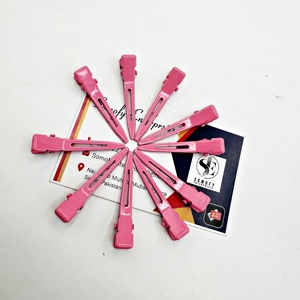 Customized Pink Stainless Steel High Quality Sustainable <b>Hair</b> Extension <b>Tool</b> Clips for Salon Use with Custom Logo - Product Image 1
