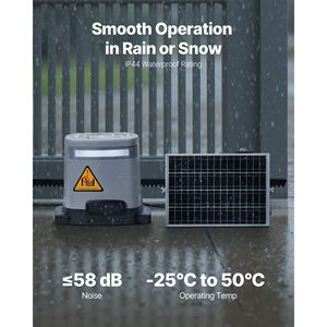 Motor Eléctrico Solar de 280W para Puertas Correderas de 65.6 pies, Motor para Puertas Enrollables con Riel de Engranajes para Uso Residencial y Comercial - Product Image 5