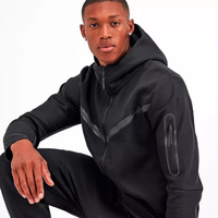 Conjunto Deportivo de Invierno para Hombre, Económico, de Dos Piezas, con Capucha, Informal, 100% Algodón, Felpa, Secado Rápido, Colores Personalizados