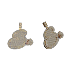 Colgante de plata 925 personalizado con moissanita, incrustaciones micro pavé, piedra negra y blanca, ideal para fiestas y uso diario, para mujeres y hombres. - Product Image 2