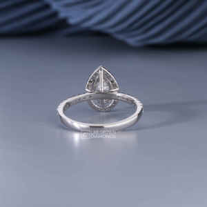 Anillo de Oro Rosa de 14 Quilates con Diamantes Cultivados en Laboratorio de Corte Pera y Redondo, Anillo de Boda de Lujo para Mujer con 37 Piedras de Calidad EF, 1.33 Quilates en Total - Product Image 6