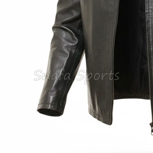 High Quality Classic Biker Motorcycle Slim Fit Windproof Breathable Black Leather Jacket For Men's In Wholesale Price - Product Image 4