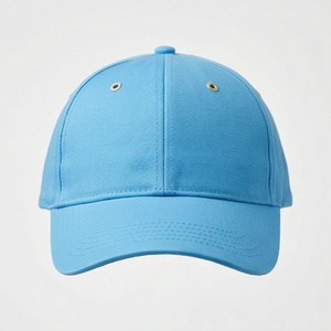 Light Blue 6-Panel Baseball Cap Adjustable Fitted Unisex Solid Color Casual <b>Hat</b> Twill Fabric Spring <b>Summer</b> Wear - Product Image 1