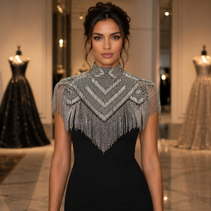 Luxury Antique Silver Detachable Braided Zinc Alloy Metallic Shoulder Collar Epaulette Fringe <b>Cape</b> | Handcrafted Statement - Product Image 4