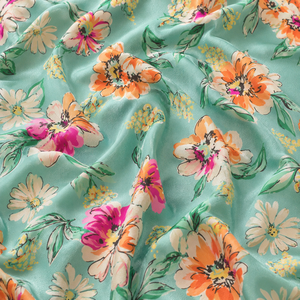 Tela de Rayón con Estampado Floral Rosa, Textil Tejido con Patrón Personalizado para Prendas de Vestir - Product Image 2