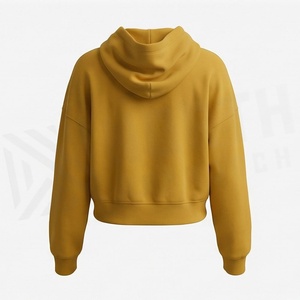 Women Casual Style Oversized <b>Drop</b> Shoulder Long Sleeve Custom Printed Logo Pullover Cropped Hoodie High Quality Sweatshirt - Product Image 2