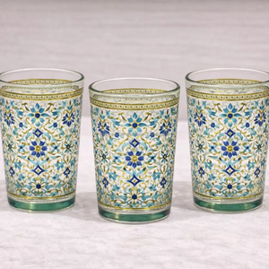 Ensemble de 6 tasses à thé marocaines à motif floral / tasses à thé arabes - Product Image 1