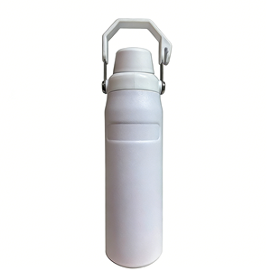 Gobelet isotherme en acier inoxydable avec poignée et couvercle anti-fuite, isolation thermique de 6 à 12 heures, compatible eau bouillante, pour usage extérieur et bureau - Product Image 1