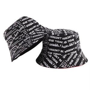 Custom Wide Brim <b>Reversible</b> Adjustable Cartoon Embroidery Logo <b>Bucket</b> <b>Hats</b> Pure Cotton Unisex - Product Image 2