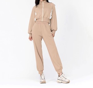 Custom Logo Women's Thick Fleece Two Piece <b>Set</b> Women Clothing Zip up Sweatshirt <b>Sweatpants</b> <b>Set</b> Tracksuits Hoodie <b>Set</b> - Product Image 6