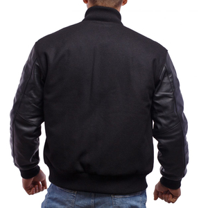 2025 New FINER THREADS Custom Logo Winter Varsity <b>Jacket</b> Men Unisex Casual Sportswear Stand Collar Front Logo Polyester/Cotton - Product Image 3