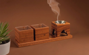 Luxury Wood Oud Burner Mubkhar Arabic Style Charcoal Bakhoor Censer Holder Vintage Wooden Incense <b>Box</b> for Ramadan Bakhoor Burner - Product Image 6