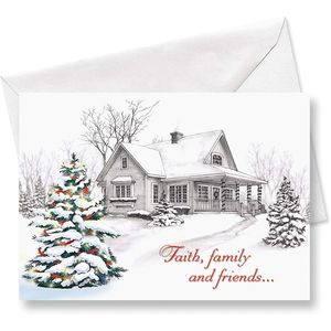 Grandes cartes de vœux religieuses de Noël pliées 5 x 7 pouces avec enveloppes, lot de 18 cartes de fêtes d'hiver pour la maison et la foi - Product Image 2