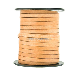 Multi Size 5mm Natural Color Flat <b>Leather</b> Cord Genuine <b>Leather</b> Strip for Crafting Use - Product Image 2