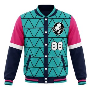 Teal and Pink Baseball Jacket and <b>Pants</b> Set Full Sleeve Button Up Top with Matching <b>Pants</b> Lightweight Sports Team Outfit - Product Image 3
