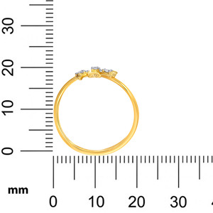 Bague de fiançailles en or de qualité supérieure pour femme : diamants taille marquise de 0,35 carat dans un design feuille détaillé - Product Image 4