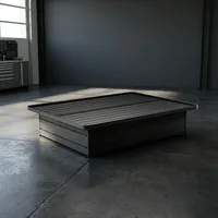 Cadre de lit plateforme en métal taille Queen |   Sommier de matelas moderne pliable et réglable pour hôtel, motel, chambre à coucher Maitry