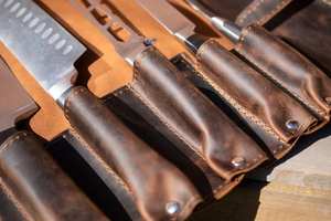 Bolsa Portacuchillos de Cuero Clásica, Portátil, Ligera y Personalizada, con 4-6 Compartimentos, Modelo LKR-0294 - Product Image 5