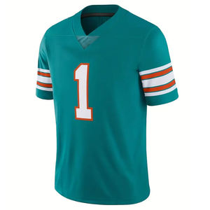 Maillot de football américain personnalisable pour homme, imprimé par sublimation, 100 % polyester, protection UV, manches courtes, nom et logo d'équipe personnalisés - Product Image 1