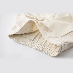 Elastic-Waists Drawstring Wide-Leg Pants Women's Spring Breathable New-Draping Casual Loosed-Style Pants <b>Trousers</b> With Laces - Product Image 3