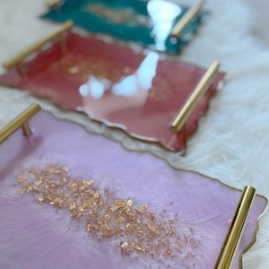 <b>Top</b> Attractive Design Resin Serving Tray for Office and Hotels Coffee and Tea Serving <b>Epoxy</b> Resin Tray - Product Image 3