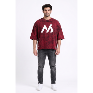 T-shirt graphique surdimensionné pour homme, délavé à l'acide, avec strass, impression en relief 380 GSM, 2XL, streetwear personnalisé, grammage lourd - Product Image 1