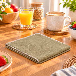 Olive Green Woven Kitchen Towel Square Cotton Dish <b>Cloth</b> with Hanging Loop Customized Size And Color Kitchen Dish <b>Cloth</b>. - Product Image 3