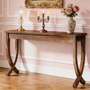 Consolle in Legno Massello con Pannello Contenitore, Pannello d'Ingresso Resistente per Soggiorno - Product Image 2