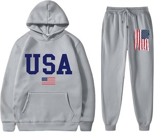 Ensemble de sweat-shirts à capuche avec drapeau américain, bleu marine, style national pour adultes, toutes saisons, vêtements promotionnels, impression sérigraphique - Product Image 3